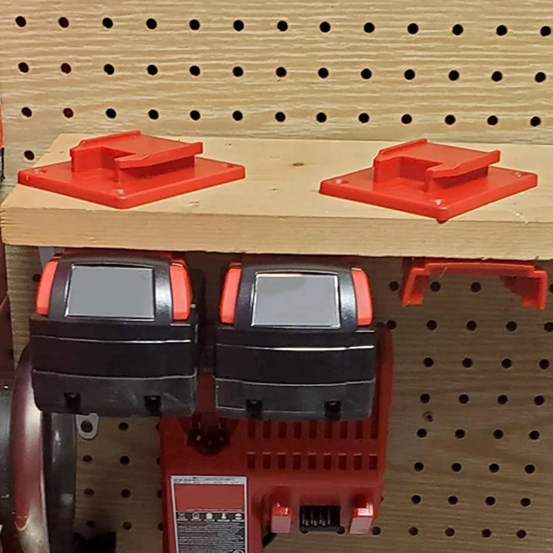 For Milwaukee M18 18V Battery Tool Holders Battery Holders Wall Mount Red Drill Tool M8 Holder With Screws