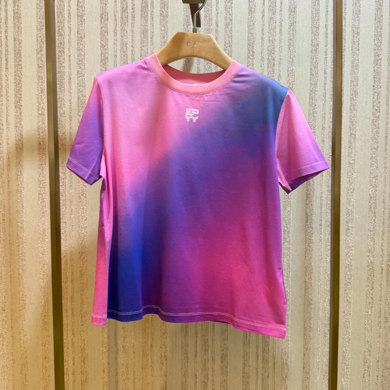 

EleProsper Women's Loose Fit Long Staple Cotton round Ne Printed T-irt Spor Pink Autumn New Arrival EGJAC532A