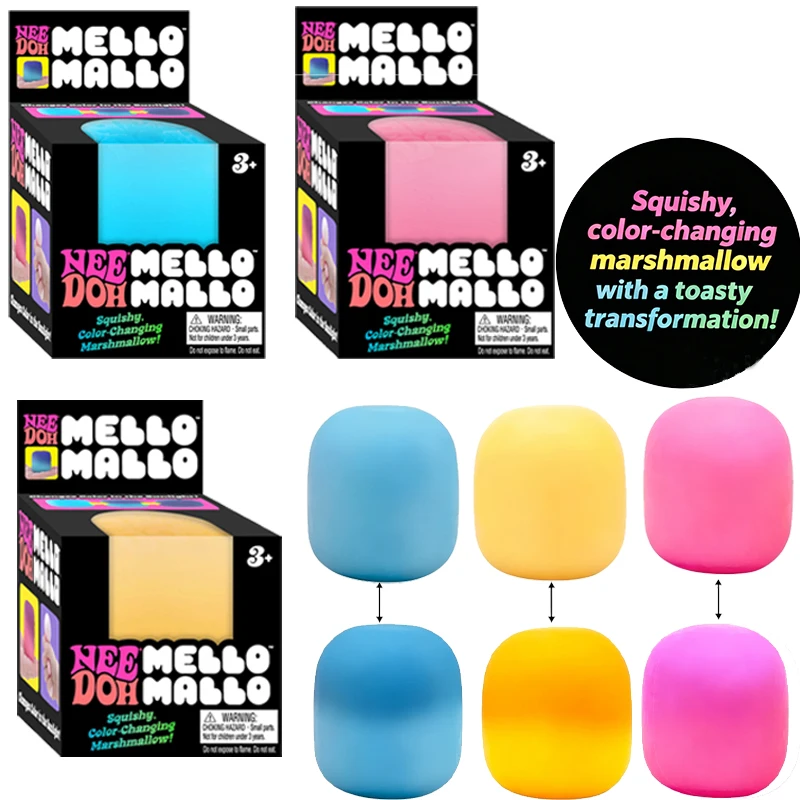 

Needoh Mello Mallo Sunlight Changes Color Squishy Toy Non-toxic Knead Stretch Relief Stress Squeeze Anti-Anxiety for Adults Gift