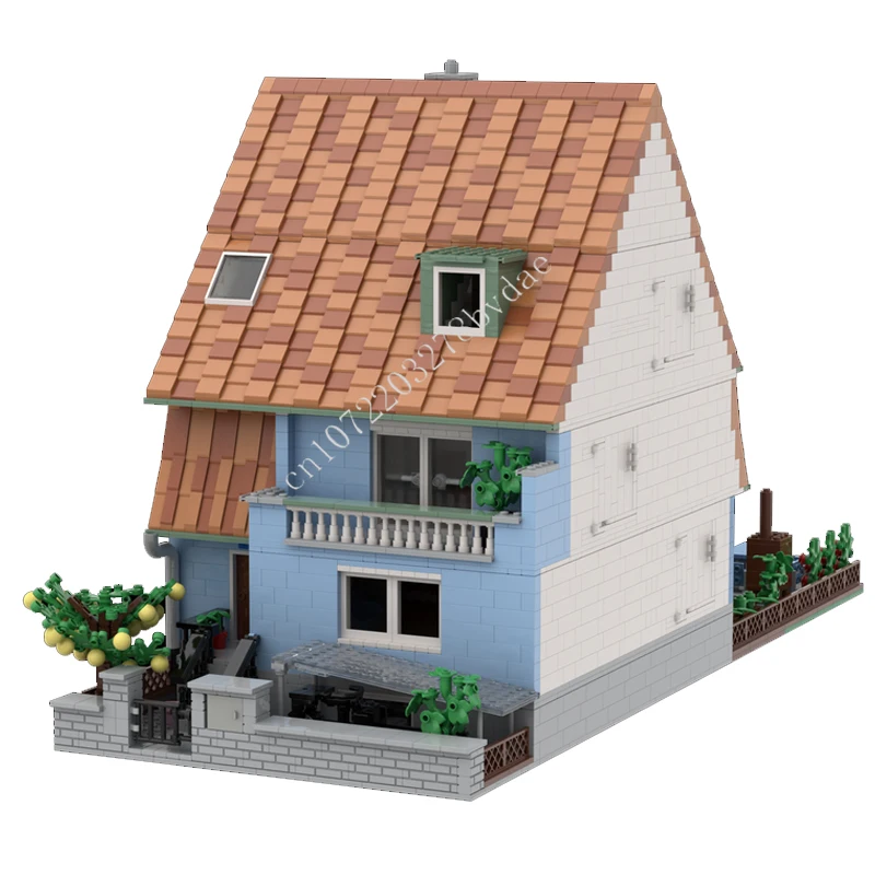 6658PCS Rumah Keluarga Bertingkat MOC Model Pemandangan Jalan Kreatif Blok Bangunan Arsitektur DIY Edukasi Model Perakitan Mainan