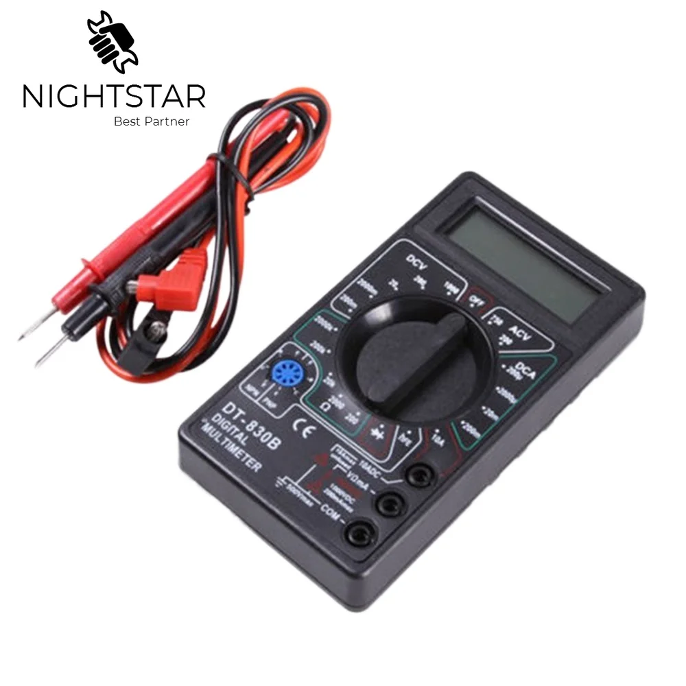 Multímetro Digital dc ac Voltímetro Amperímetro Tester Diodo Ohm Medidor Check Hfe Proteção contra Sobrecarga Dt830b