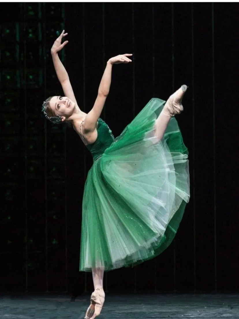 Gonna per balletto per bambini Swan Lake Performance Dress Green Velet Long Ballet Dress Girls Ballet body per le donne Ballerina Dress