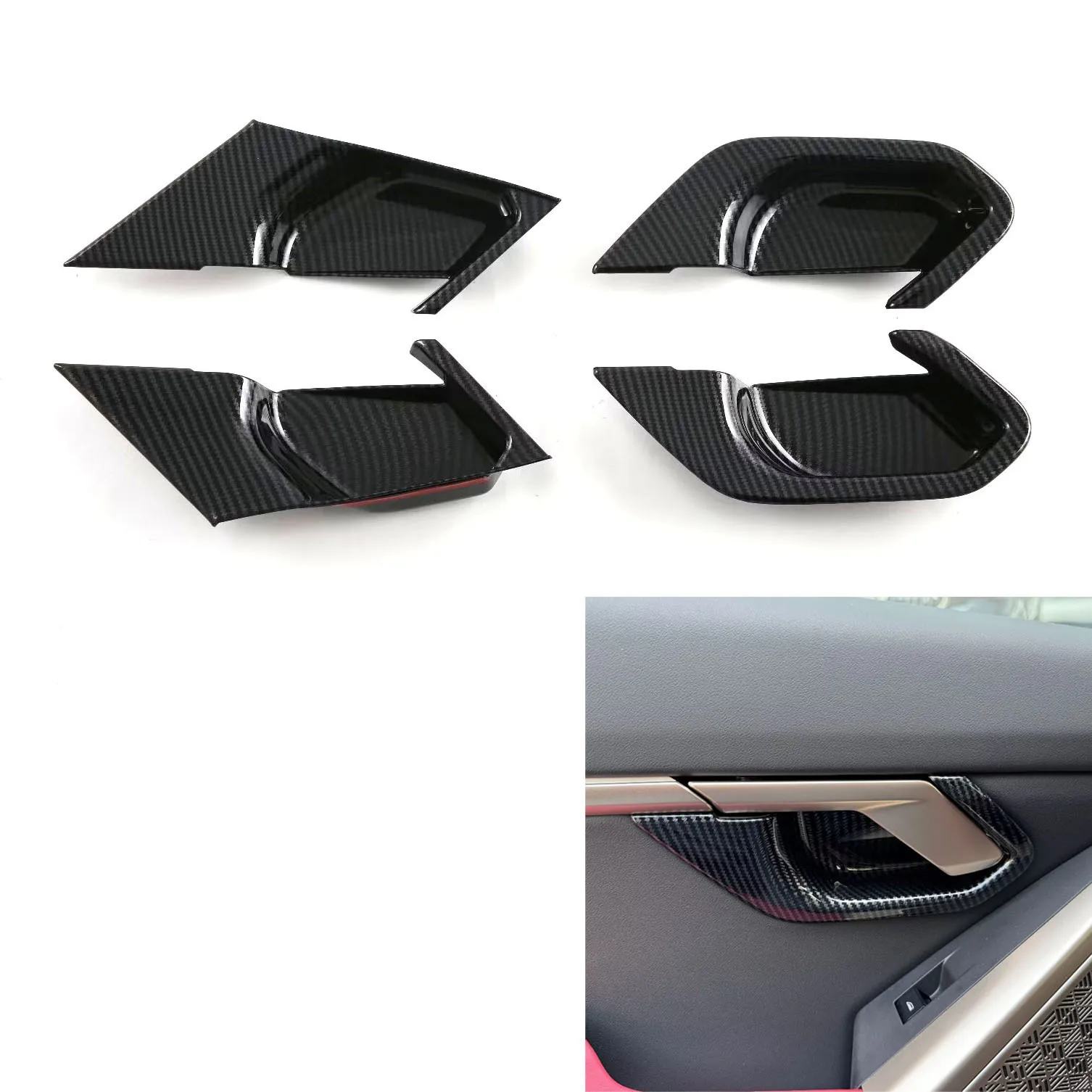 

For BMW 5 Series G60 2024-2025 ABS Carbon Fiber Car Inner Door Bowl Trim Cover Car Interior Accessories