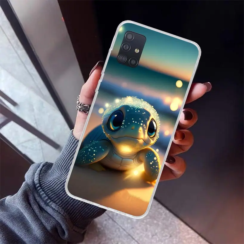 Cartoon Sea Turtle Tortoise Phone Case for Samsung Galaxy A51 A71 A41 A31 A21S A11 A01 A50S A70 A40 A30S A20E A20S A10S A6 A7 A8