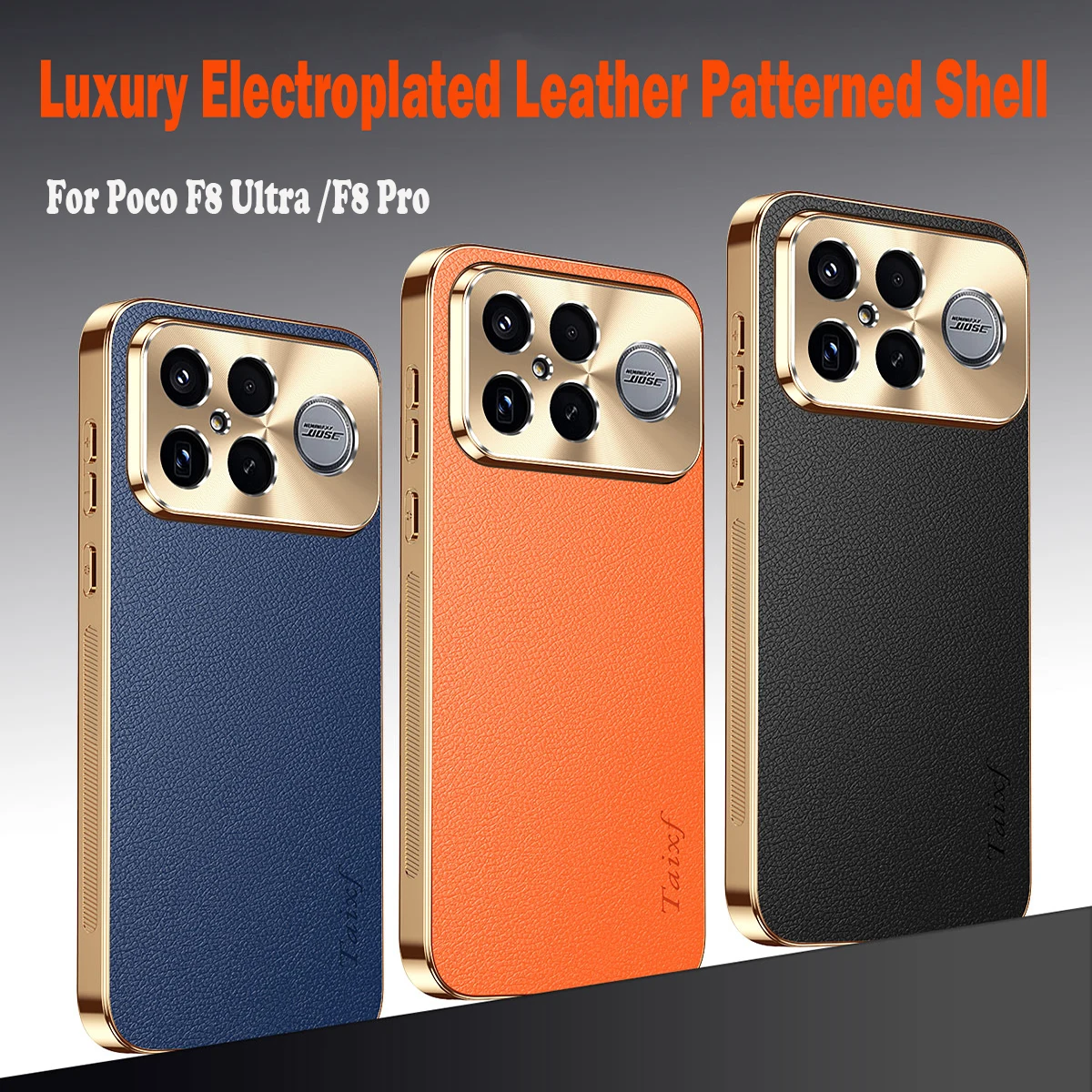 

Роскошный чехол для телефона из искусственной кожи для Poco F8 Ultra F8 Pro, защитная оправа для линз из сплава, элегантный противоударный чехол с гальваническим покрытием