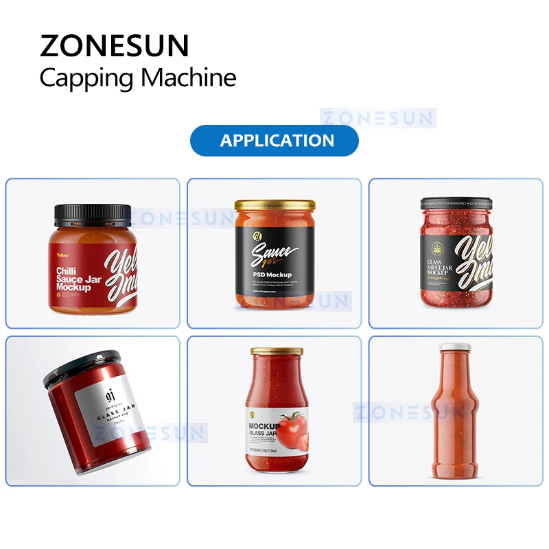 ZONESUN Automatic Capping Machine With Cap Feeder Twist Off Cap Sealer Pasta Chili Sauce Elevator Servo Motor Gripper ZS-XG440T