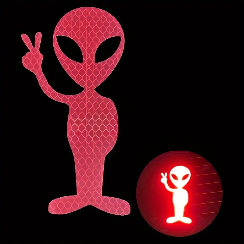 Highly reflective alien peace stickers sci-fi personalized car stickers rear window stickers random stickers scratch stickers