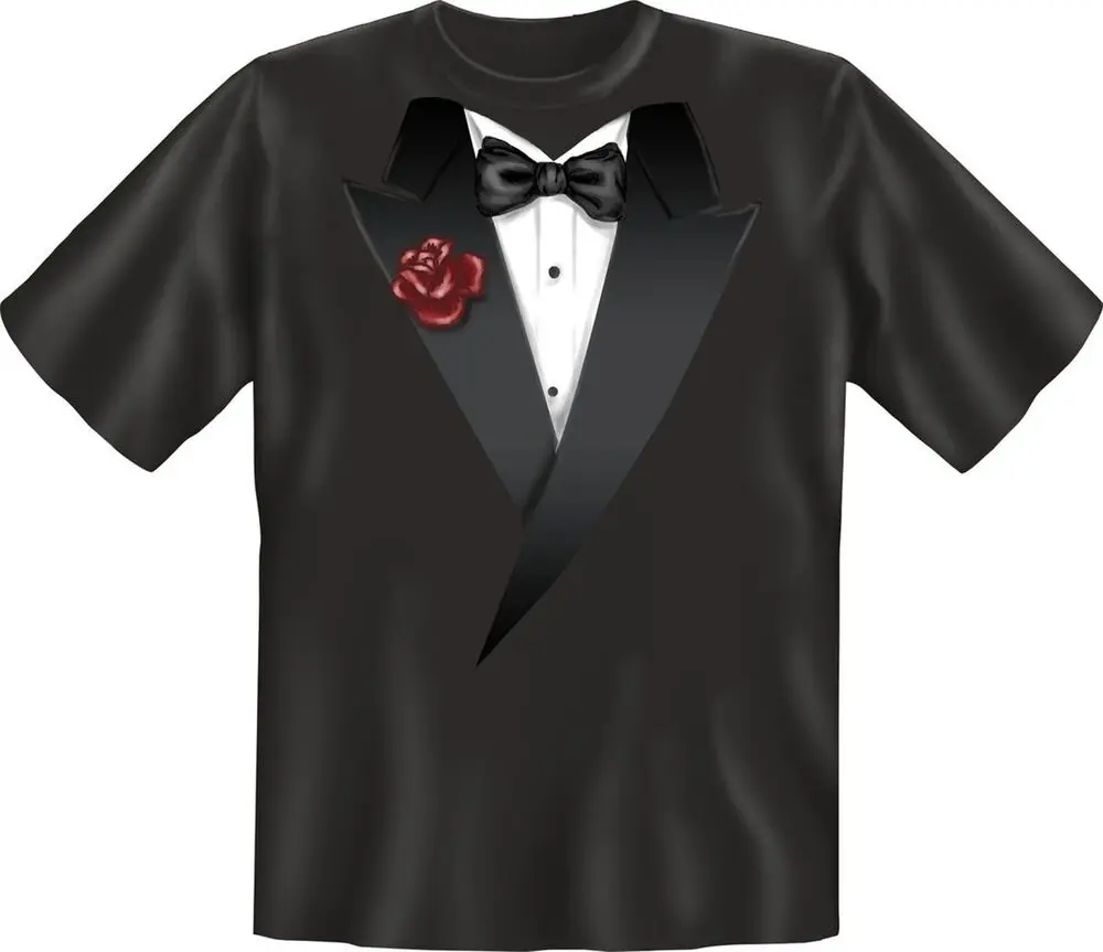 Fun T-Shirt Tuxedo Bowtie Carnival Party Shirt Gift Geil Printed  High Quality 100%Cotton Short Sleeve