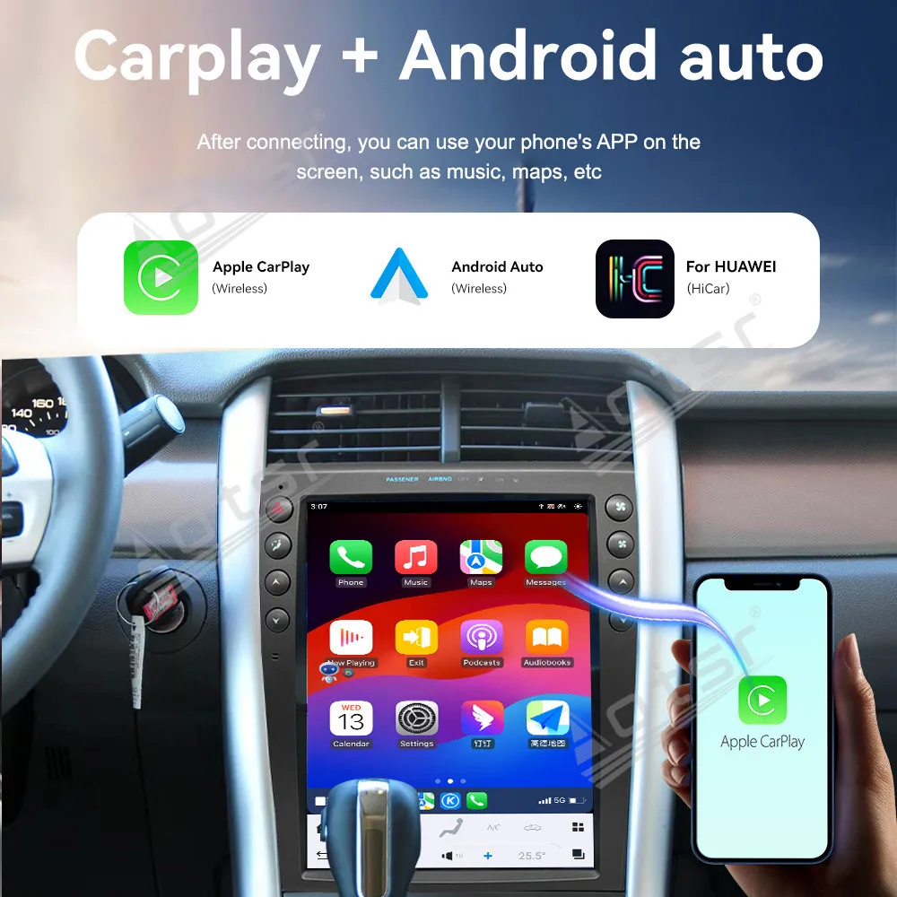 12.1 ''أندرويد 13 لفورد إيدج 11-14 شاشة تعمل باللمس سيارة الملاحة أبل Carplay راديو السيارة DSP BT مشغل وسائط متعددة 4G GPS WIFI