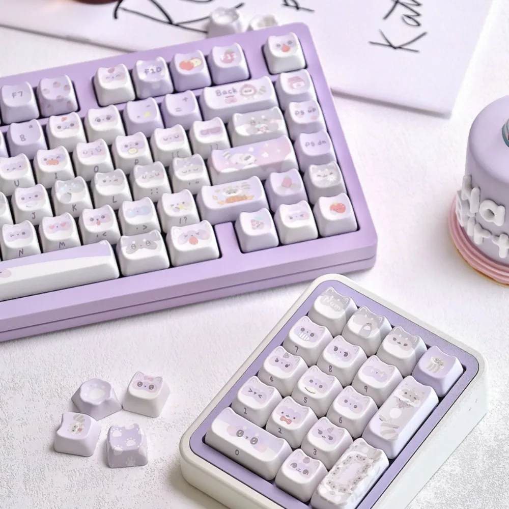 Waschbär-Tastatur, MAO-Profil, 141-Tasten-Sublimation, PBT, Tri-Mode-Tastatur, 2,4 g, Dongle, Bluetooth, kabelloses Spielzubehör, Ergonomie