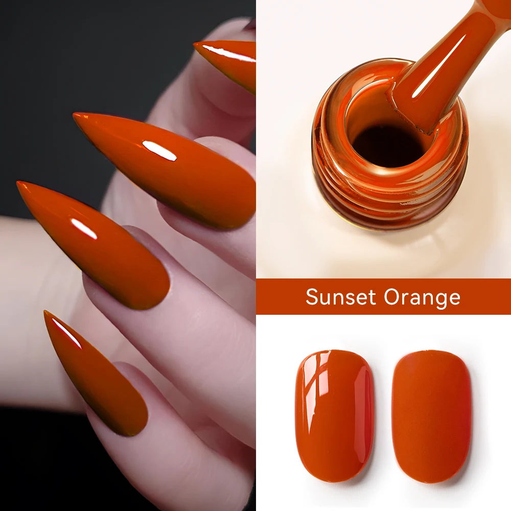 MAYCHAO Sunset Orange Color Gel Smalto per unghie 12ml Lucido Semi Permanente Soak Off UV LED Gel smerigliato Unghie Pittura Vernice fai da te