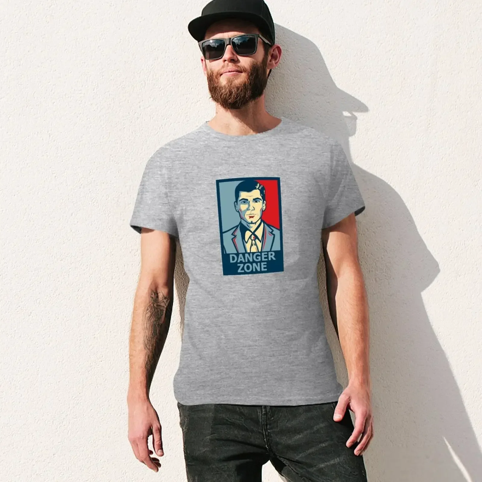 Sterling Archer Danger Zone Shirt Poster Sticker T-Shirt vintage t shirts shirts graphic plain white t shirts men image 3