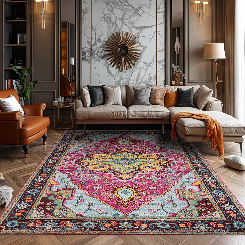 

West Asian style living room carpet crystal velvet coffee table carpet home bedroom bedside carpet sofa carpet