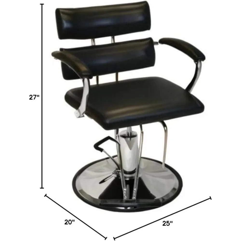 كرسي رفع هيدروليكي معزز من الفولاذ الفاخر كبير جدًا عالي التحمل من Plus Line (أسود)