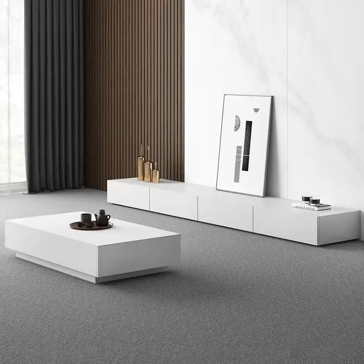 

Italian light luxury minimalist rock panel TV cabinet black modern simple small apartment