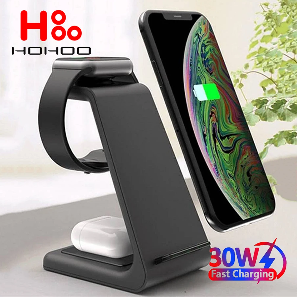 3 in 1 Wireless Charger Stand For iPhone 15 14 13 12 Pro Max AirPods Pro Wireless Fast Charging Station Dock For Samsung Galaxy