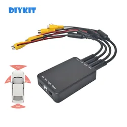 DIYKIT 4 Way Control Box Switch Video Channel Converter for 360° Car Panoramic Camera System Rear Front Left Right Reversing Cam