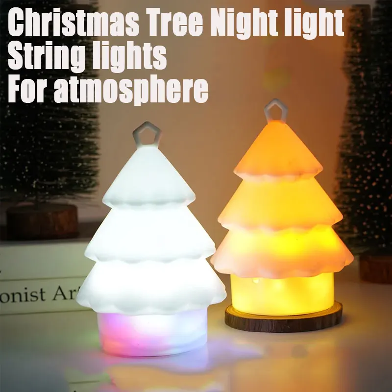 Portable Rechargeable Christmas Tree Atmosphere Flashlight With Hook 10m Storable String Light Camping Tent Lamp Christmas Gifts