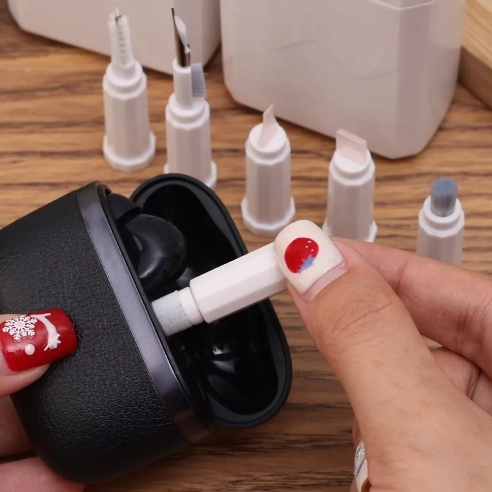 ชุดอุปกรณ์ทำความสะอาดหูฟังบลูทูธ 7in1 พร้อมกล่องเก็บ รวมเครื่องมือทำความสะอาดอเนกประสงค์ แปรงทำความสะอาดหูฟังไร้สาย ชุดปากกาทำความสะอาด