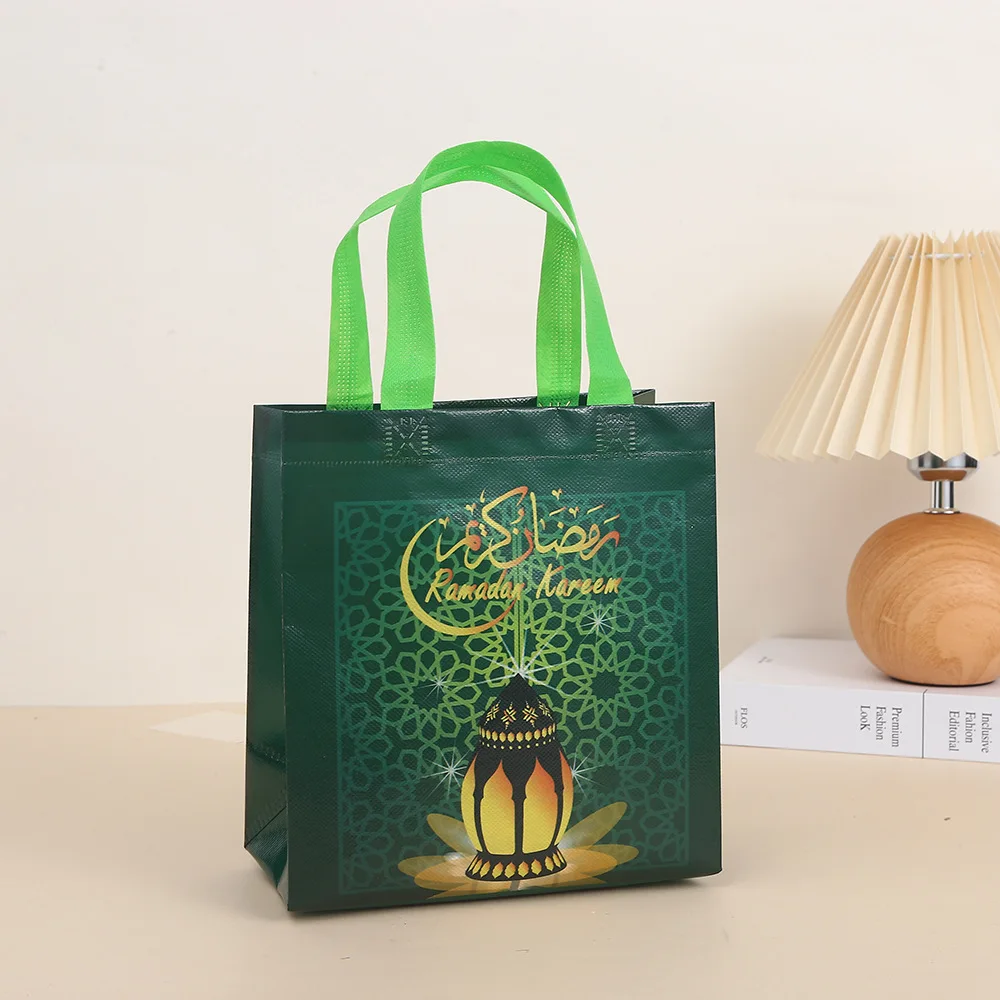 4/8 Stuks Eid Mubarak Moon Star Gift Bags Herbruikbare Niet-geweven Stof Zakken Opvouwbare Handtas Voor Ramadan moslim Vakantie Feestcadeautjes