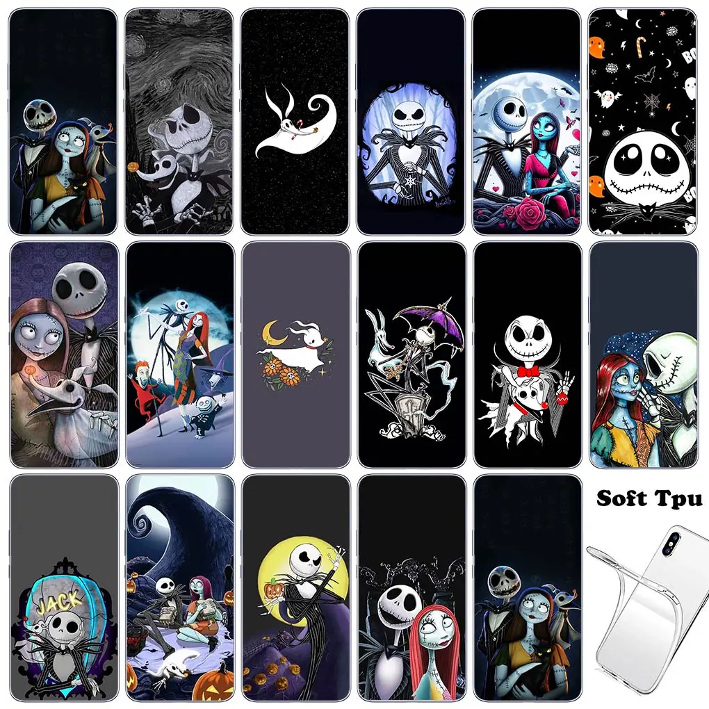 Christmas Jack Skellington Sally H-Halloweens for Motorola Moto G04 G71 G73 G32 G34 G52 G8 G7 G9 G24 Power Plus E14 Phone Case