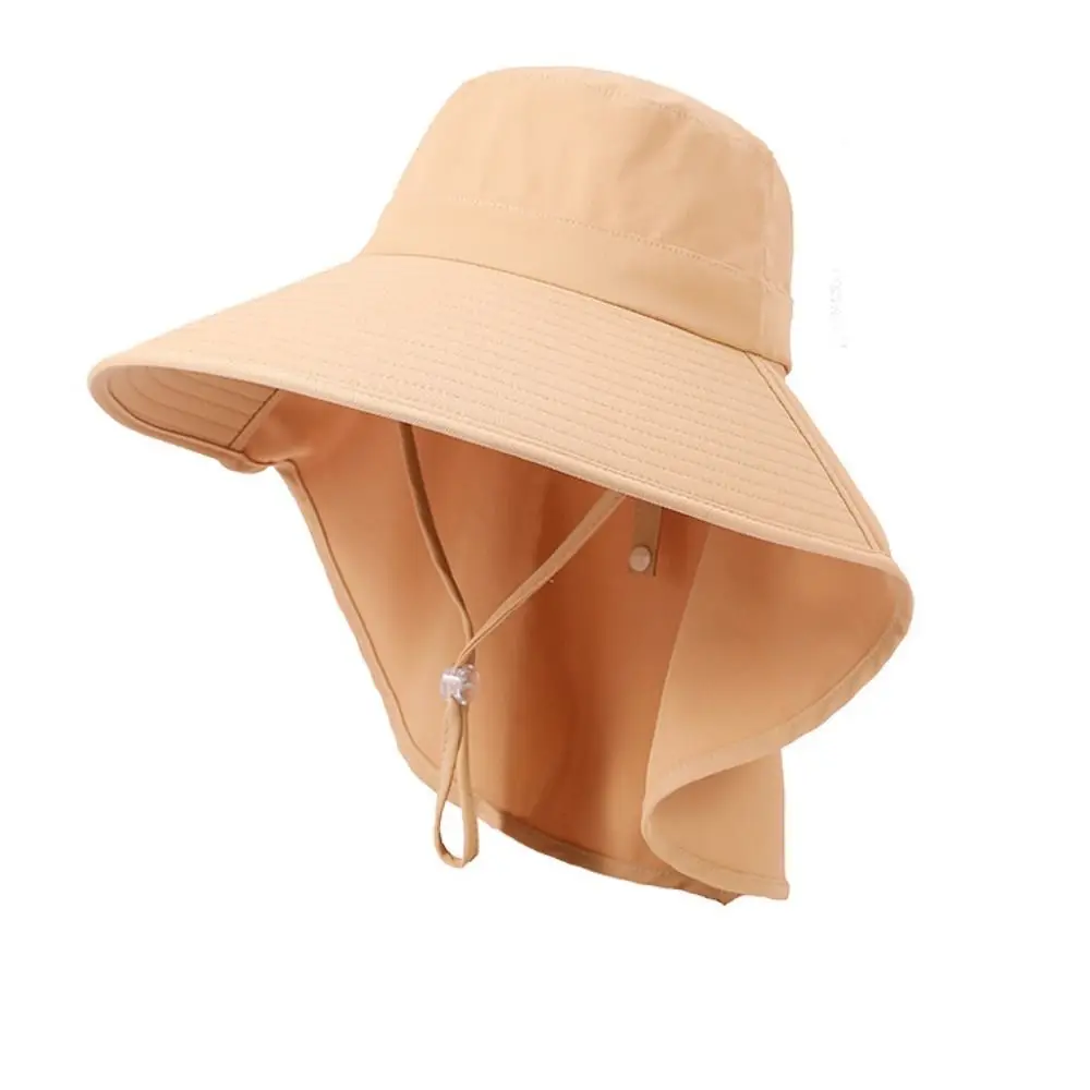 Summer Hats for Women Outdoor UV Anti Neck Protection Sun Visors for Lady Fishing Hiking Wide Brim Shawl Sunscreen Ponytail Cap