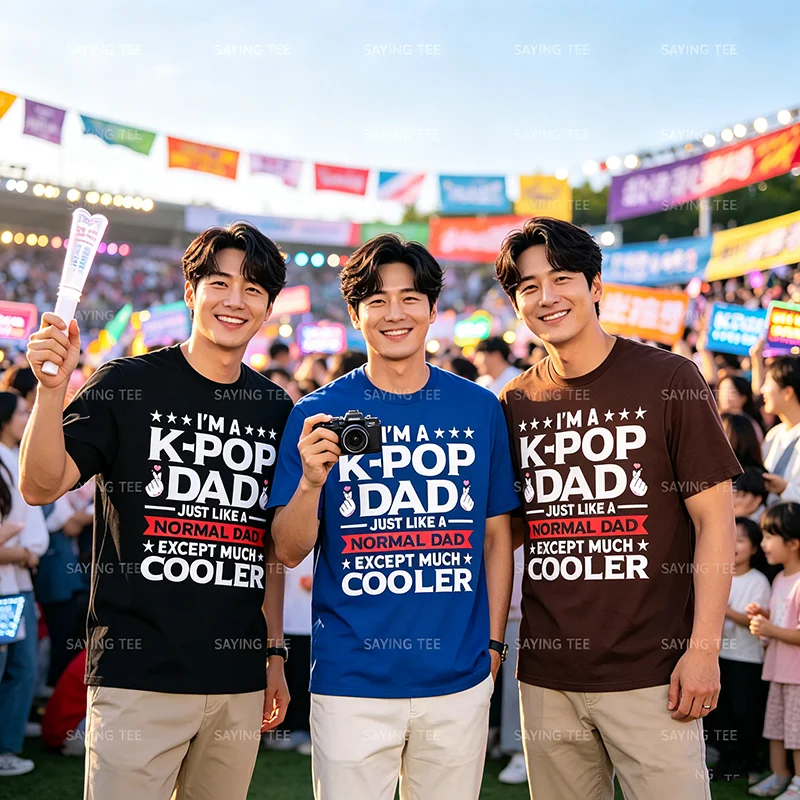 Ich bin ein K-Pop-Vater wie ein normaler Papa, nur aber noch cooler - T-Shirt Y2k Kpop Mode Herrenkleidung Humor Ehemann Cooles Spruch-T-Shirt Geschenk – Detail 5