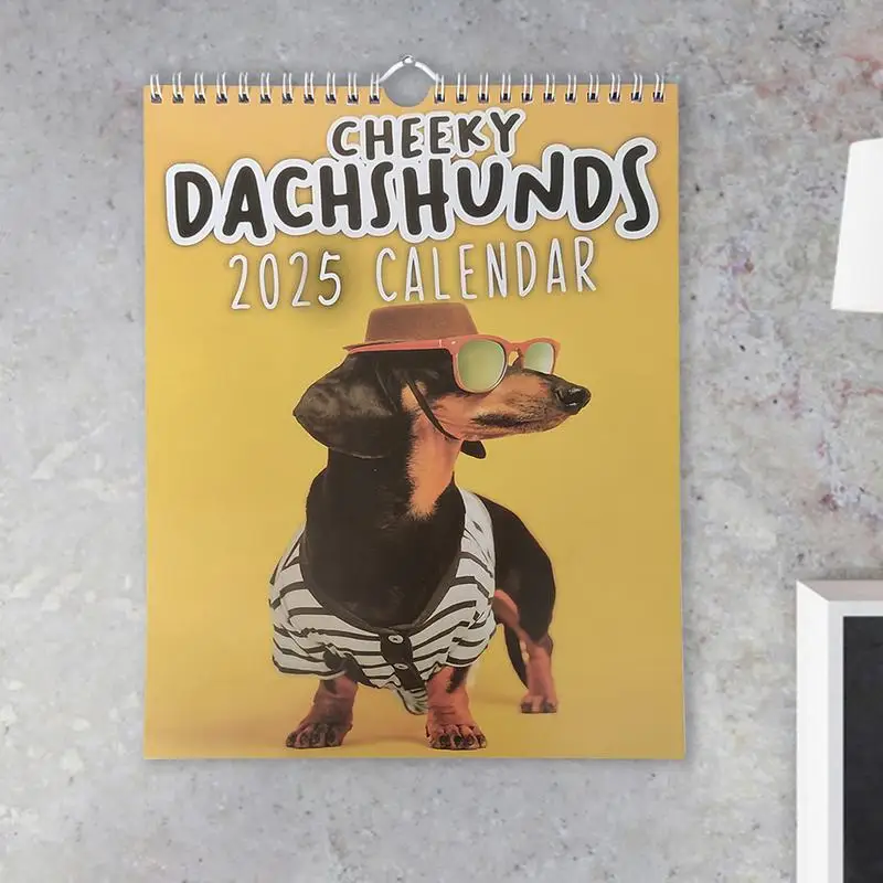 ปฏิทินตลก2025น่ารัก12เดือนปฏิทินสุนัขตกแต่ง2025ปฏิทินทำงานรายเดือนปฏิทินติดผนังสำหรับบ้าน