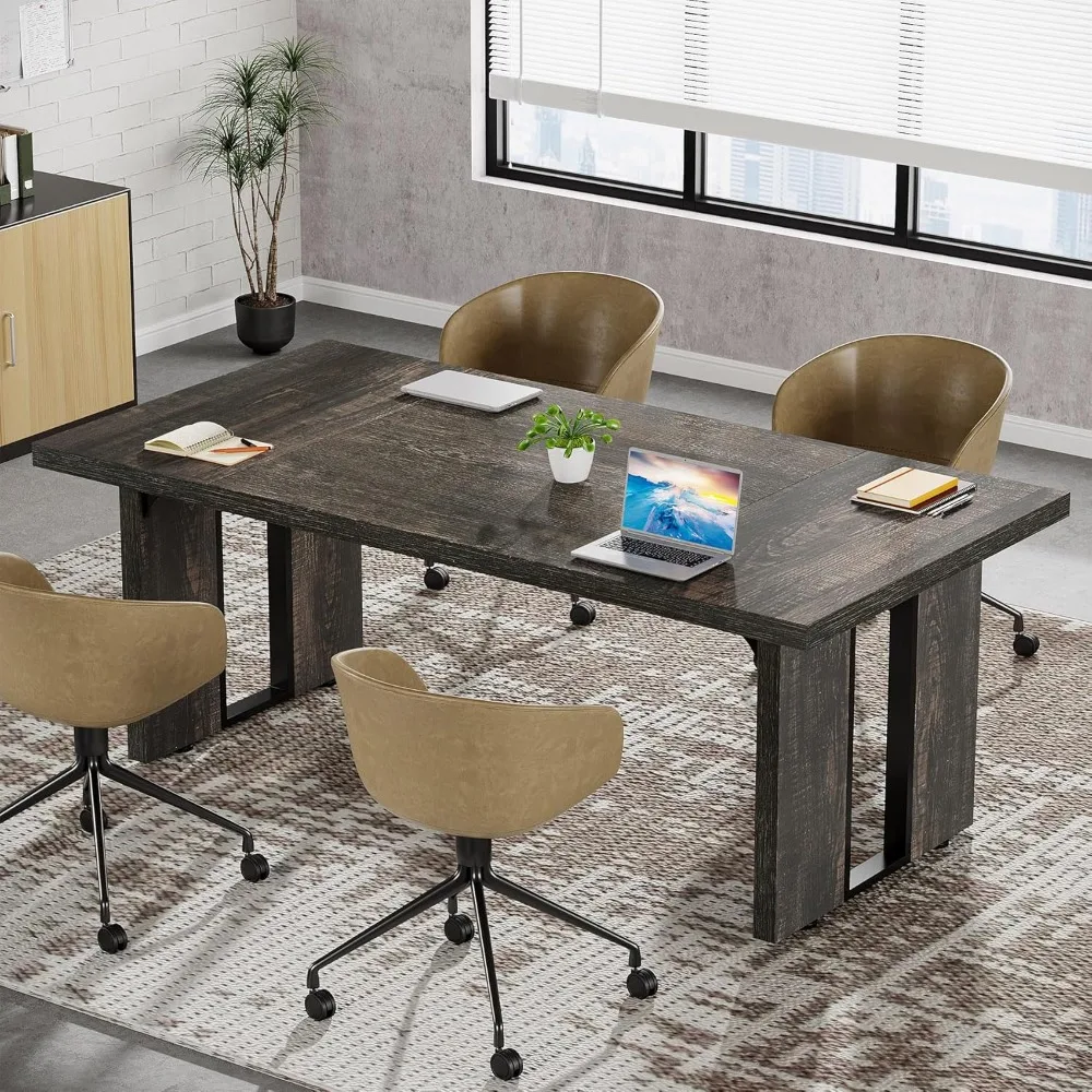 70.9" Executive Desk, Large Office Computer Desk, Simple Laptop Desk Study Writing Table Workstation for Home Office