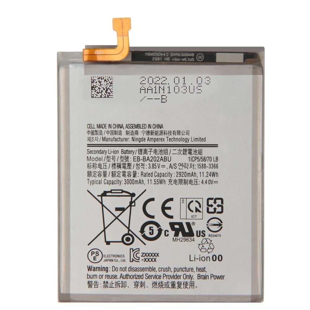 SAMSUNG Original Replacement Phone Battery EB-BA202ABU For Samsung Galaxy A20e A10e A102W A102U SM-A202F A202F Battery 3000mAh