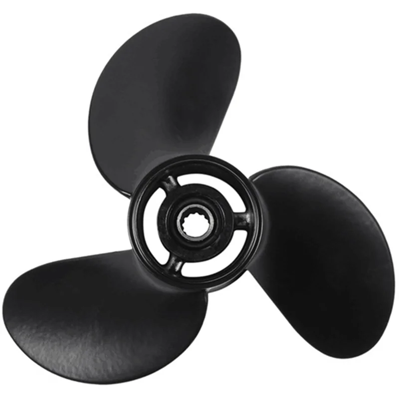 

8-9,8 л.с. 3 лопасти 3B2W64517-1 8,5X9 подвесной гребной винт для Tohatsu Nissan Mercury 12 шлицевых зубьев, черные детали