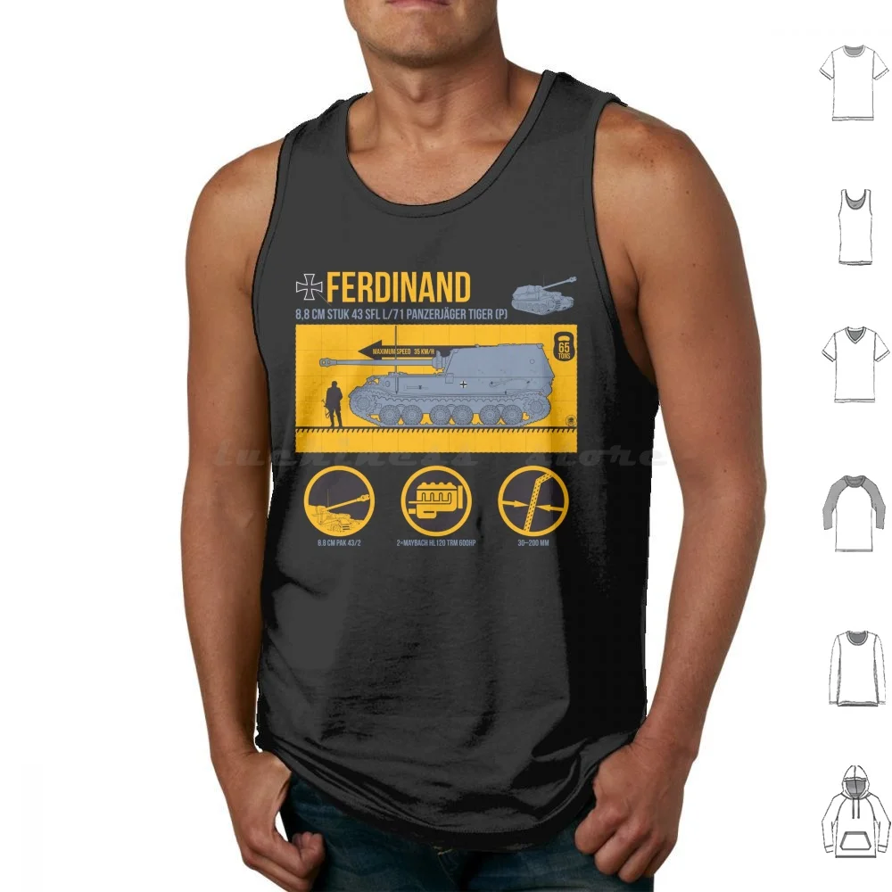 Infographic German Tank Destroyer Ferdinand Tank Tops Vest Sleeveless Infographic Ferdinand Scale Modelling Ww2 Tank German