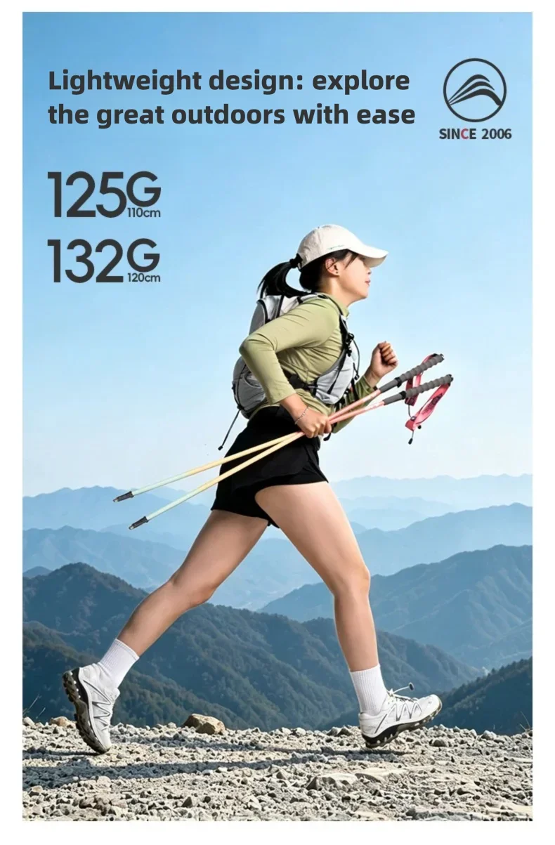 BISINNA 2 Stück Ultraleichte Trekkingstöcke mit Schnellverschluss, faltbare Wanderstöcke aus Kohlefaser, Trail-Running-Stöcke, Nordic-Walking-Stöcke – Detail 4