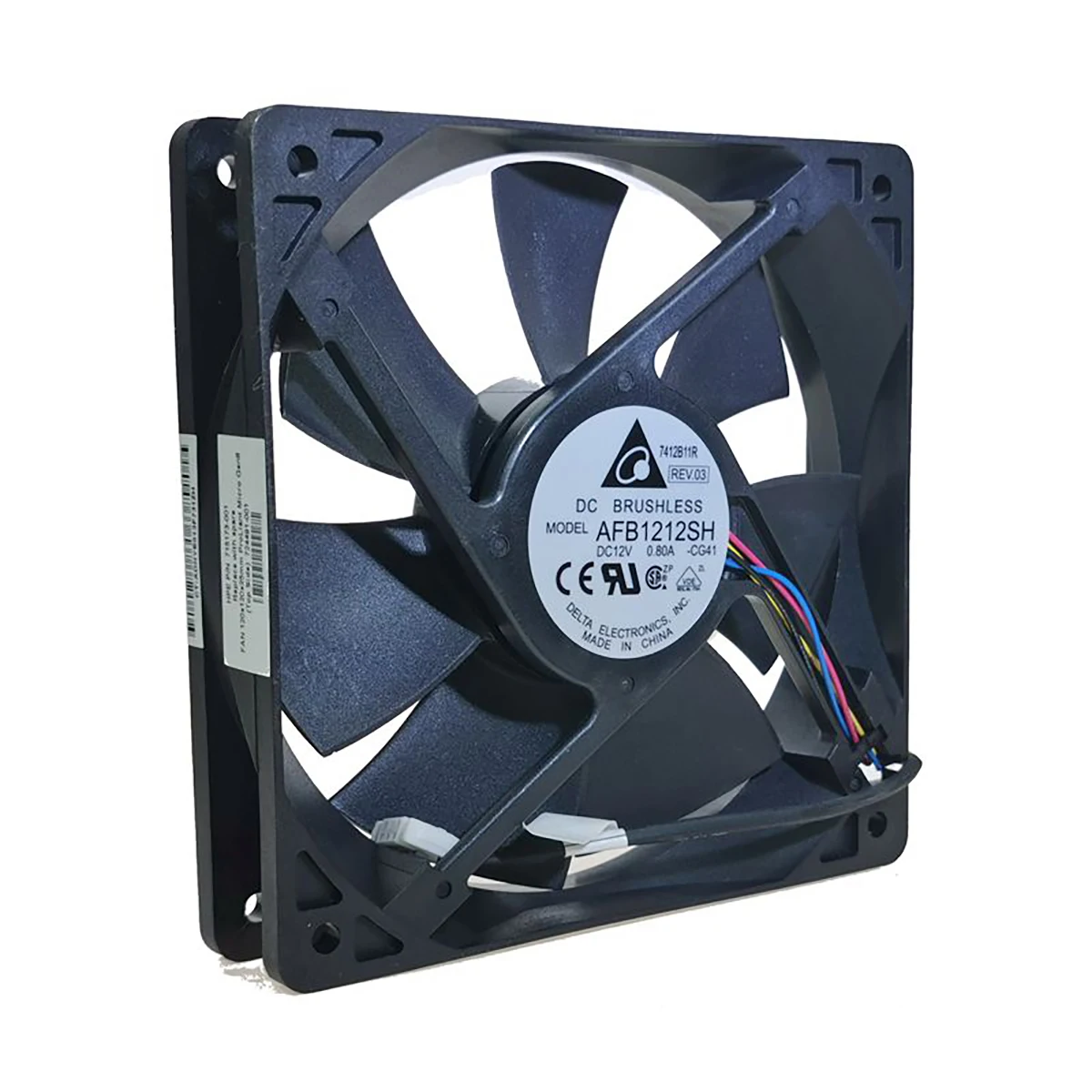 

Original Delta AFB1212SH 12V 0.80A 12025 ball 4-wire temperature controlled cooling fan