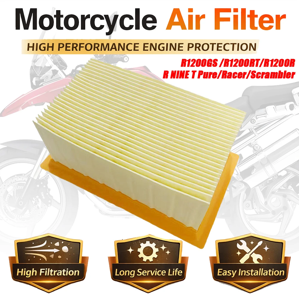 Motorcycle Engine Air Filter Cleaner For BMW R1200GS R1200RT R1200R R NINE T Racer Scrambler Replacement Intake Filter Element