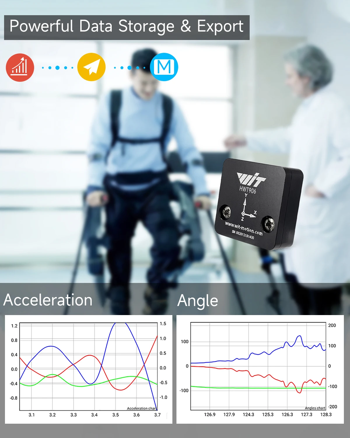 High-Precision Inclinometer HWT906 1000Hz Industrial-Grade Accelerometer+Digital Compass+Gyro,with Temperaturer Compensation