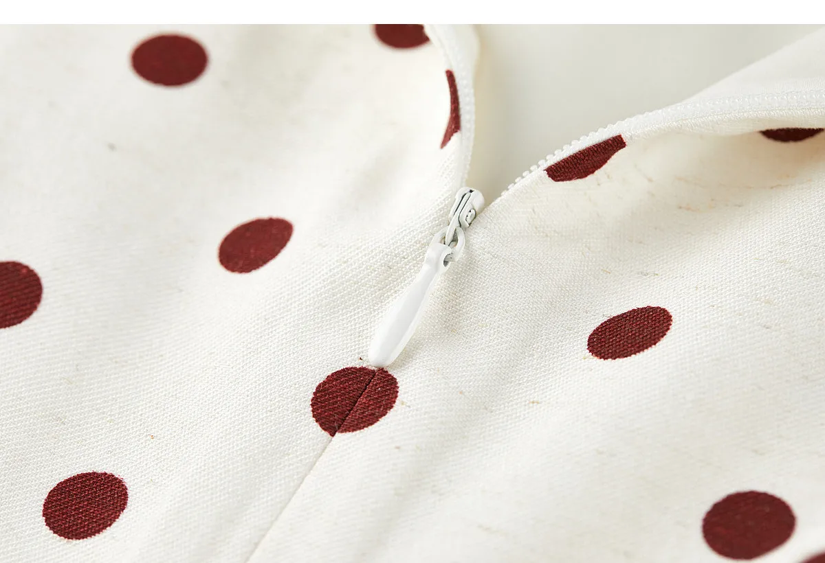 SENTUBILA Damen Französisches Polka-Dot-Kleid Leinen A-Linie Retro Mode Kurzarm Kurzes Kleid Damen Partykleidung 162LI7499 – Detail 28