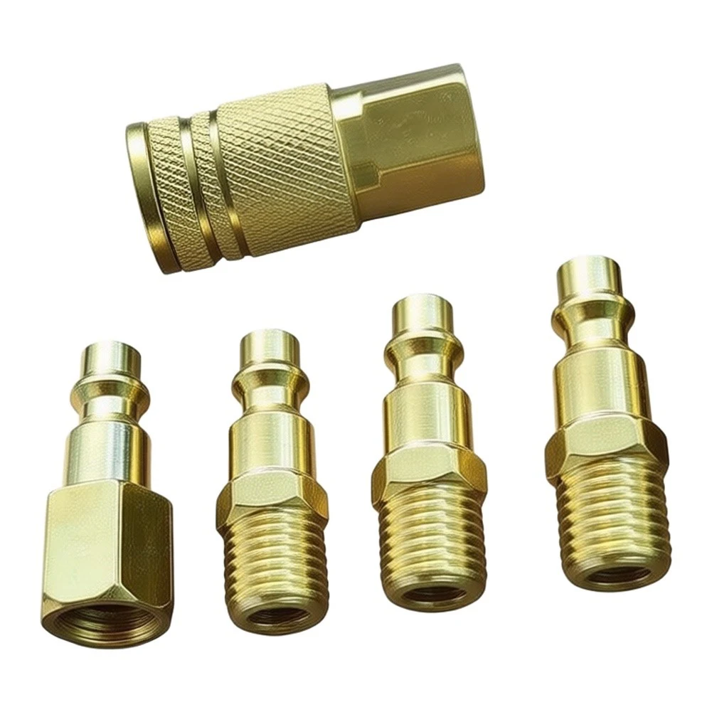 5-Piece NPT Thread Pneumatic Quick Connectors Leak-Free Air Hose Fittings For Compressors Pneumatic Tools Air Delivery Systems