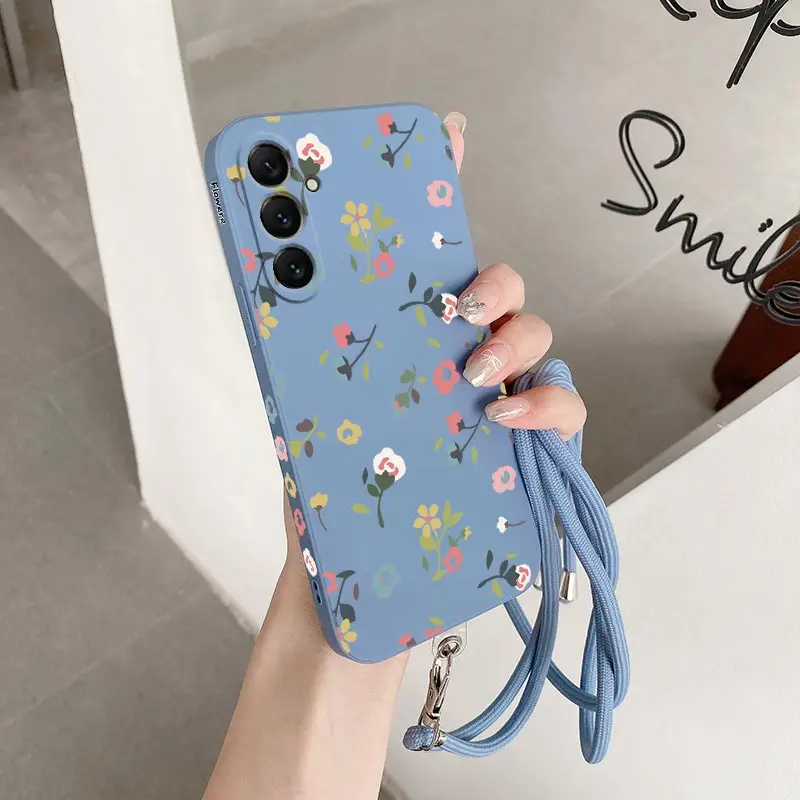 A55 Flowery Flowers Silicone Phone Case For Samsung A50 A51 A53 A55 A32 A33 A34 A72 A54 A52S A73 A71 A23 A24 A31 Cover