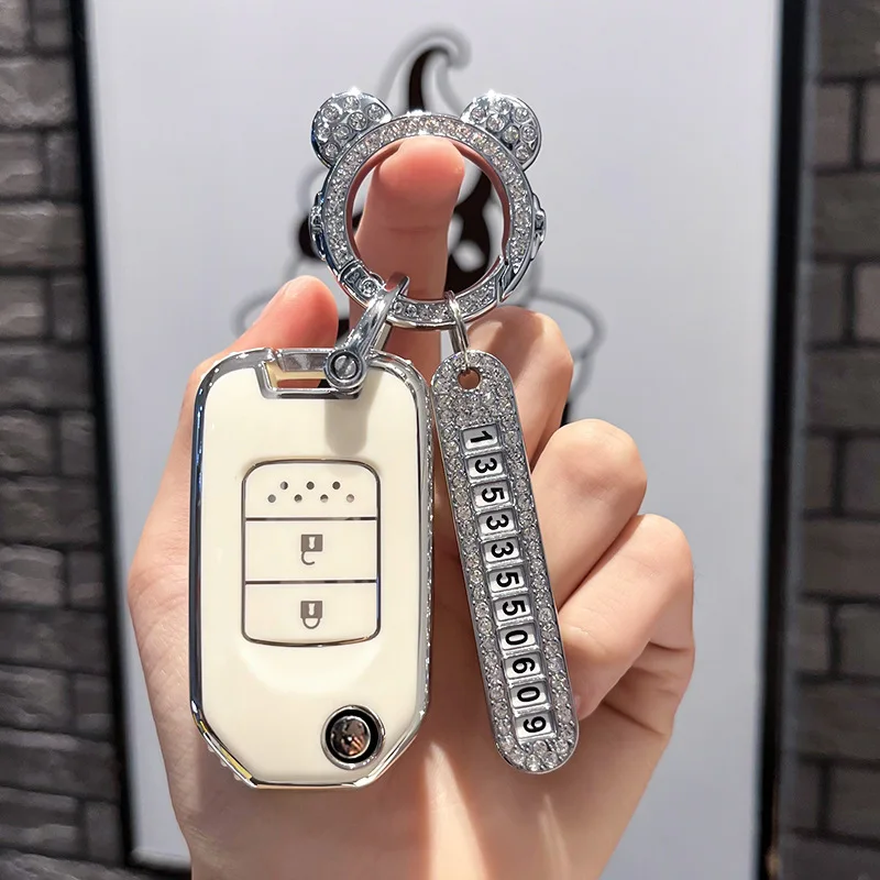 Car Remote Key Case Cover for Honda Civic 4d 9th Gen 10 Accord XRV Life Jazz Crv Fit Keychain Shell Keyless Interior Accessories