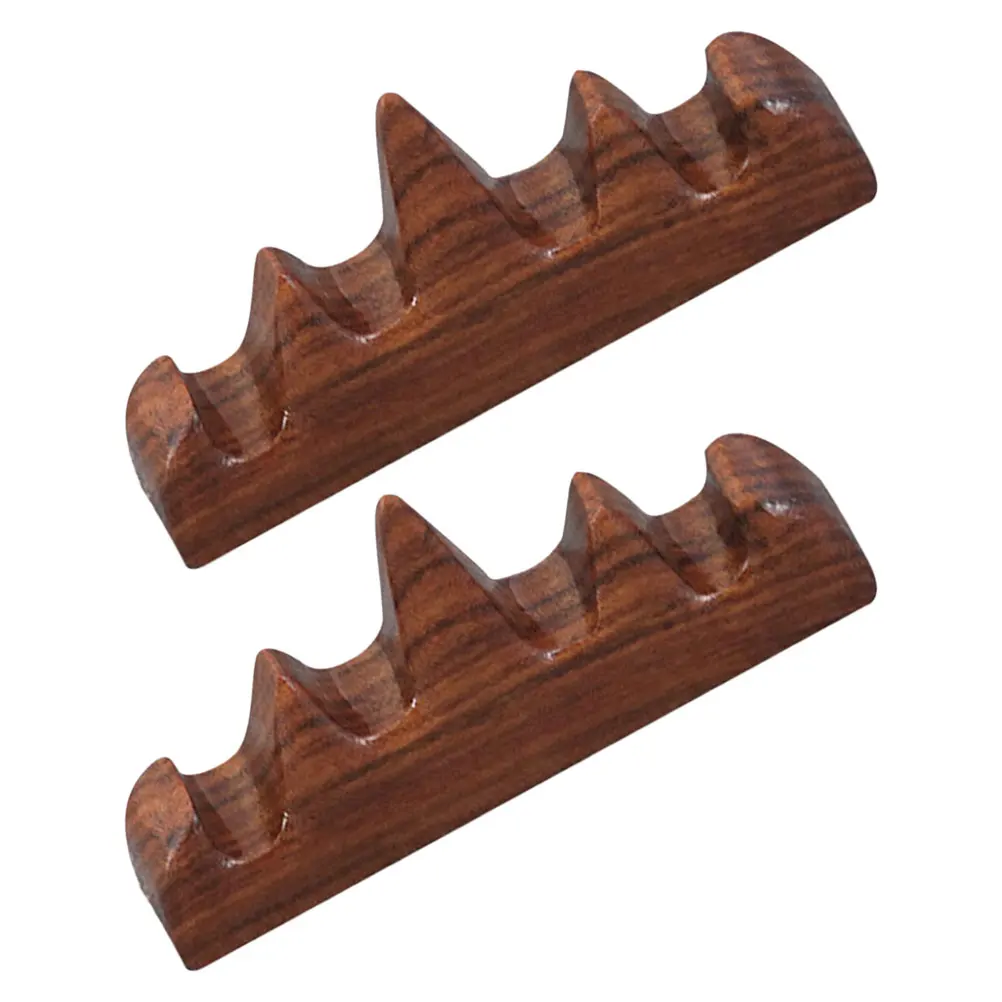

2pcs Calligraphy Brush Holder Wood Carving Mountain Shape Natural Material Organized Workspace for Office Study Meeting Room