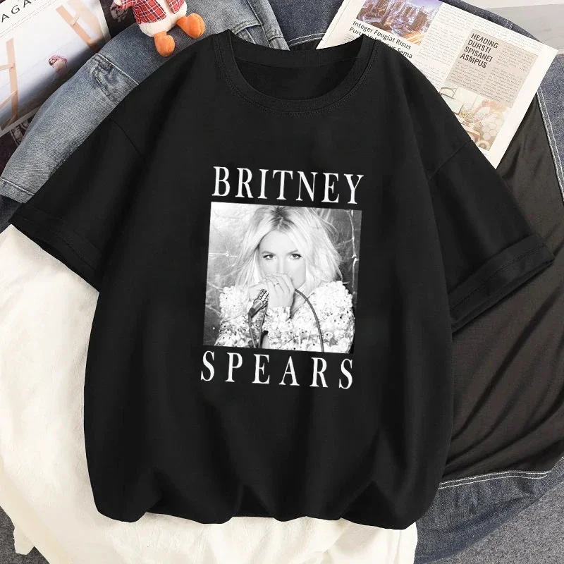 가수 브리트니 스피어스 그래픽 프린트 티셔츠, 남성 캐주얼 O-넥 스트리트웨어 티셔츠, 여성 하라주쿠 티셔츠 상의, 여름 패션
