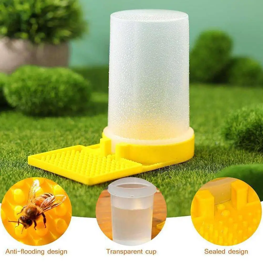 New Plastic Bee Feeder Bee Water dispenser Bee Nest Door Feeding Drinking Water Box Safe Non-toxic Beekeeping Lightweight Supply