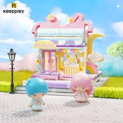 New Keeppley Sanrio Building Blocks Original Kuromi Melody Gemini Cartoon Street View Decoration Model Children's Toys Girl Gift