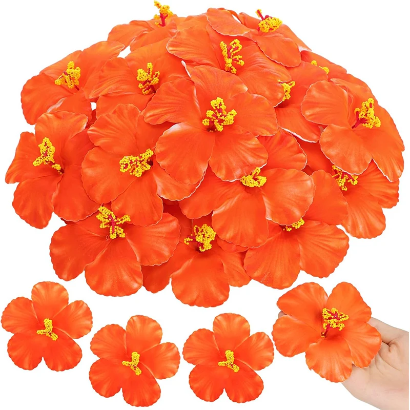 5/10 Stück künstliche Blumen, 9 cm, künstliche Blumen, Sommer, Hawaii, tropischer Strand, Geburtstagsfeier, Hochzeit, Tischdekoration, DIY-Haardekoration – Detail 7