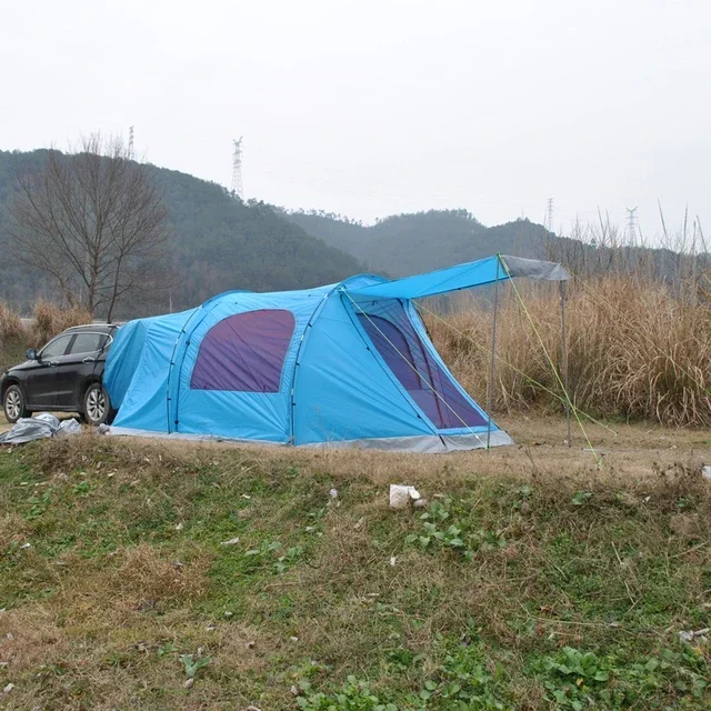 Imagem -05 - Tenda Traseira do Carro Suv Atualizado Lona do Toldo Inclui Par de Postes de Apoio Equipamento Turístico de Acampamento ao ar Livre 58persons