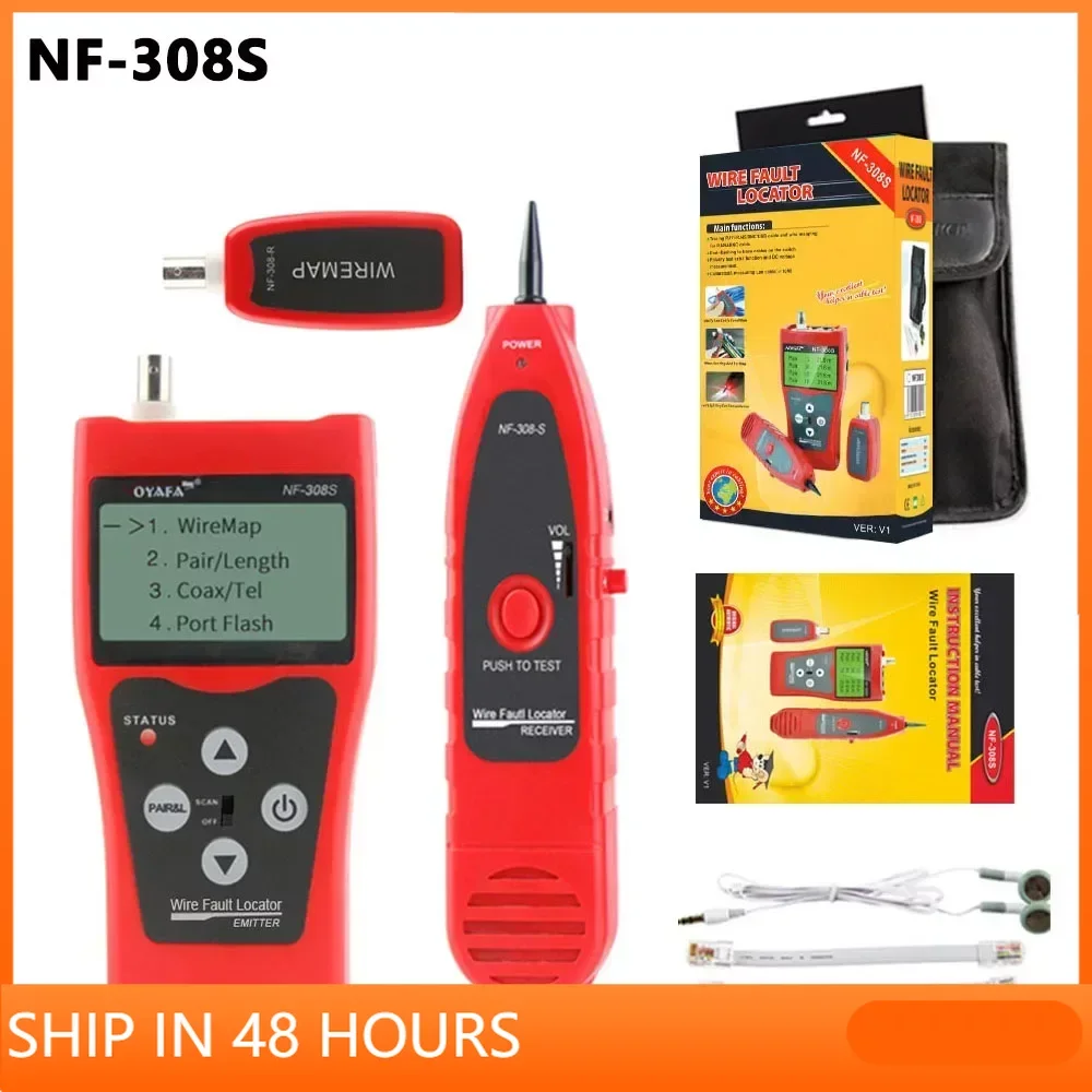 

NOYAFA NF-308S Network Cable Tester Measure Length Wiremap Tester LCD Display Cable Tracker RJ45 RJ11 Network Tester Tools