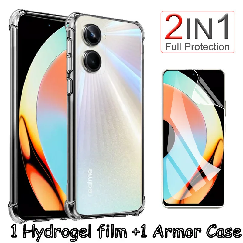 

coque,anti-shock case for Realme 10 silicon cover realmi 10 bumper case realme 10 5g screen protector Realme10 hydrogel film Accessories realme 10 pro ring case