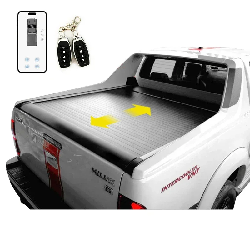 

Customized Available Pickup Modification Aluminum Roller Lid Truck Bed Cover Electric Retractable Tonneau Cover For Hilux Vigo