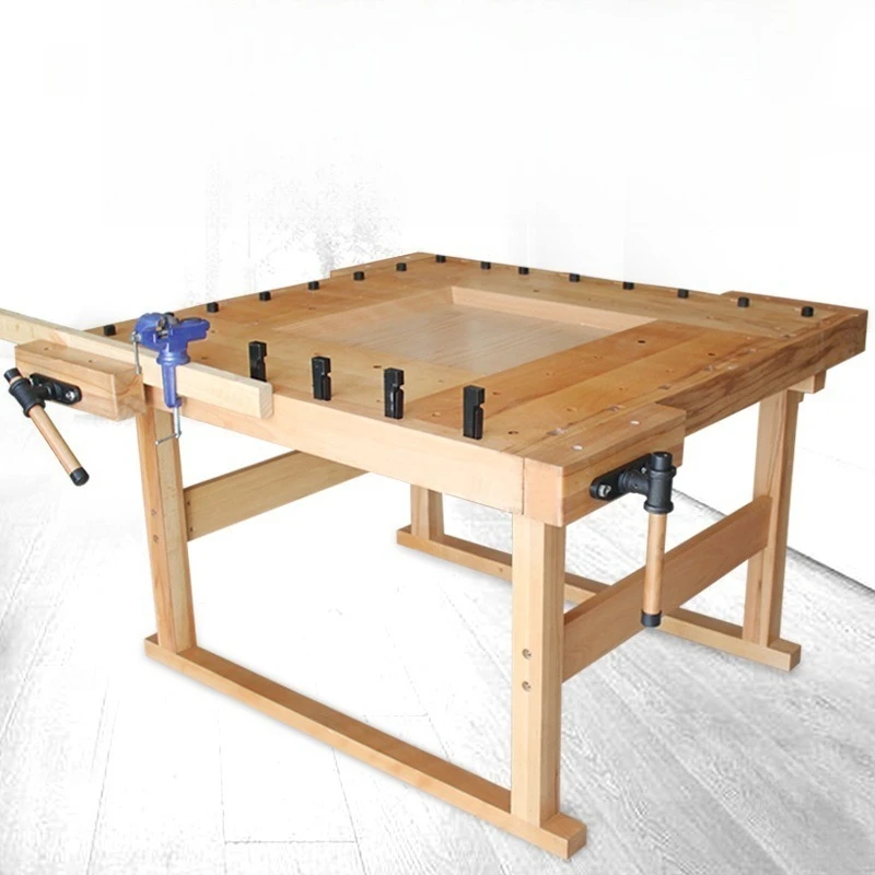 Function Solid woodworking workbench Woodworking table Clamp console Children's teaching Adult handmade table